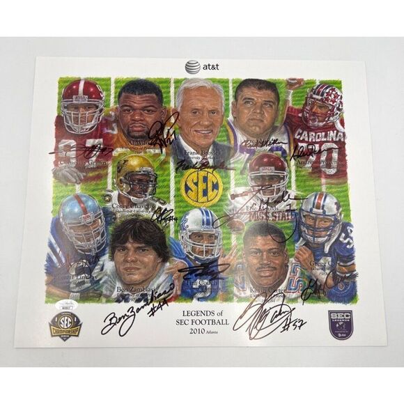 Autographed Legends Of SEC Football 2010 Print Complete 12 Signatures JSA COA - Picture 2 of 8